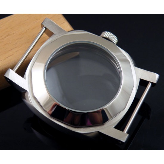 Parnis 44mm unbranded CASE fit 6497 movement stainless steel
