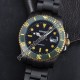 Parnis 40mm Green 2tone Ceramic Bezel PVD Case Submariner Style Automatic Watch