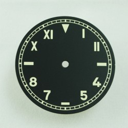 36.4mm California Style Black Dial with Green numberals