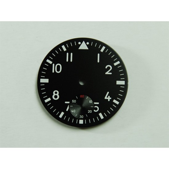37.6mm Custom Made Black Pilot 6498 Dial with White Luminous Numberals