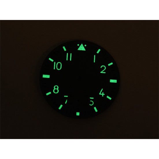 37.6mm Custom Made Black Pilot 6498 Dial with White Luminous Numberals
