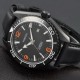 Parnis 45mm PVD Case Sapphire Glass Ceramic Bezel Ocean Planet style Organge Numbers Luminous Automatic Men's Black Leather Watch