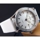 Parnis 44mm silver dial automatic mens date stainless steel case watch rubber strap
