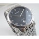 Parnis 37mm black dial roman number stainless steel strap watch