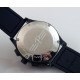 Parnis black dial chronograph quartz mens watch pvd case black leather strap