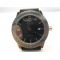 Parnis black dial silver case automatic mens dateadjust watch coffee rubber strap