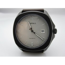 Parnis PVD 40mm White dial automatic date square case mens watch coffee Rubber strap