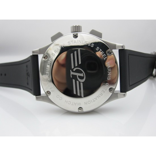 Parnis 44mm Grey sandblast dial chronograph quartz men watch 