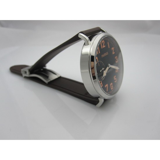 Parnis 46mm SS case Seagull 3600 hand winding Blacki dial with Orange numbers mens watch