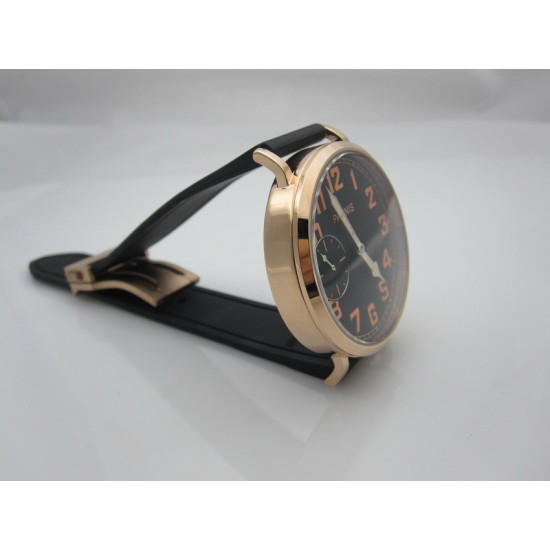 Parnis 46mm golden plated case Seagull 3600 hand winding Blacki dial with Orange numbers mens watch