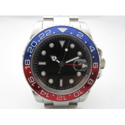 PARNIS 40MM PEPSI BLUE RED BEZEL GMT MASTER II STYLE  AUTOMATIC MVT WATCH