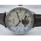 Parnis 43MM White Dial Power Reserve seagull automatic dark brown strap with deployment bucke watch