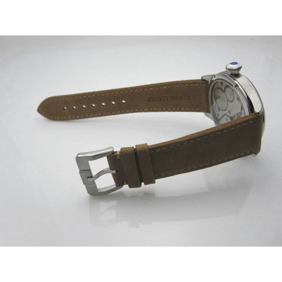 Parnis 44mm Hand Winding Mechanical Men's Watch Blue Dial