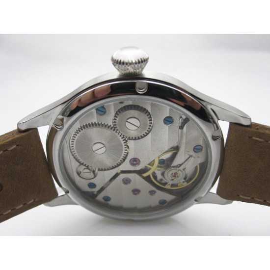 Parnis 44mm Hand Winding Mechanical Men's Watch Light Yellow Dial