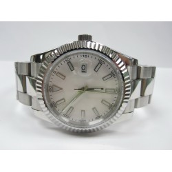 PARNIS OYSTER DATE WHITE NUMBERS MARKING41MM CASE OVERSIZE WHITEK DIAL AUTO SS WATCH