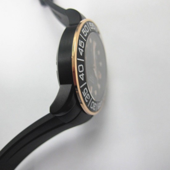 Parnis 42mm Sapphire Rotating Gold Bezel Black PVD Case Automatic Watch Luminous