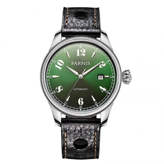 Parnis 42mm Sapphire Green Dial Japan Automatic Movement Wrist Watch