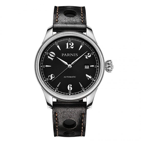 Parnis 42mm Sapphire Black Dial Japan Automatic Movement Wrist Watch