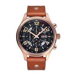 Parnis 43mm Golden Case Japanese Quartz Orange Number Men's Wrist Watch