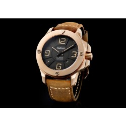 Parnis 47mm Black Dial Sapphire Glass Miyota Automatic Men's Military Watch Luminous Marker Rose Gold Case