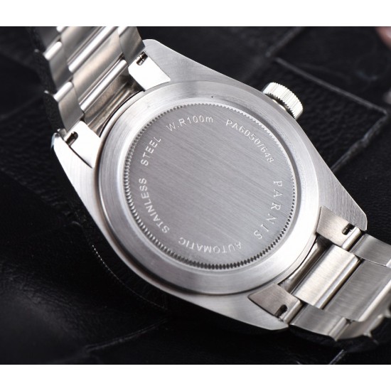 Parnis 41mm Black Dial Sapphire Crystal Miyota Automatic Men's Watch Luminous Marker 10 ATM Waterproof