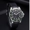 Parnis 40mm Black Dial 21 Jewels Miyota Automatic Men Watch Rotating Green Bezel Date Sapphire Crystal Rubber Strap