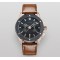 Parnis 42mm Black Dial Men's Chronograph Wristwatch 5ATM Waterproof Japan Movement Rose Gold Case