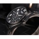 Parnis 44mm Black Dial Miyota 8219 Automatic Mechnical Men Wrist Watch 24-hour Small Second Leather Strap