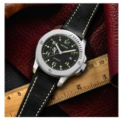 Parnis 44mm Sapphire Miyota Automatic Movement 24 Hours Dial 5 ATM Men's Watch Leather Strap