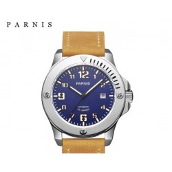 Parnis 44mm Blue Dial Japan Automatic Movement Men's Watch Sapphire Crystal Luminous Marker