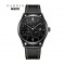 Parnis 41.5mm Black Dial 21 Jewels Miyota Automatic Movement Sapphire Men Watch 24-Hours Dial Date PVD Case