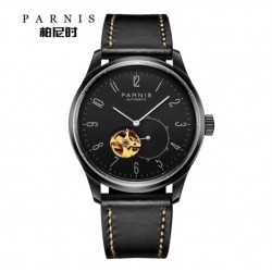 Parnis 41.5mm Black Dial Sapphire Glass Miyota Automatic Movement Men's Casual Watch 10ATM Waterproof PVD Case