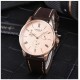 Parnis 41.5mm Rose Gold dial Power Reverse Automatic Men's Boy Wristwatch Date Indicator Small Second Leather Strap