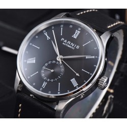 Parnis 41.5mm Black Dial Automatic Movement Men's Casual Mechanical Watch 24 Hours Handset