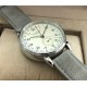 Parnis 2019 42mm Cream Dial Silver Case Automatic mechanical GMT Men Watch Leather Strap