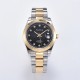 Parnis 39.5mm Black Dial 2 Tone Gold Miyota 8215 Movement Automatic Mechanical Men's Watches