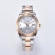 Parnis 39.5mm Silver Dial 2 Tone Rose Gold Miyota 8215 Movement Automatic Mechanical Men's Watches