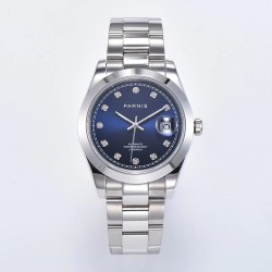 Parnis 39.5mm Blue Dial Miyota 8215 Movement Automatic Mechanical Men's Watches