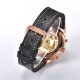 Parnis 43mm Black Dial Rose Gold Power Reserve Flywheel Skeleto Automatic Movement Men Casual Watch