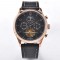 Parnis 43mm Black Dial Rose Gold Moon Phase Power Reserve Flywheel Skeleto Automatic Movement Men Casual Watch