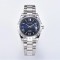 Parnis 39.5mm Blue Dial Roman Scale Automatic Mechanical Mens Watch Silver Stainless Steel Bracelet