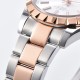 Parnis 39.5mm Silver Dial 2 Tone Rose Gold Automatic Mechanical Mens Watch Silver Stainless Steel Bracelet