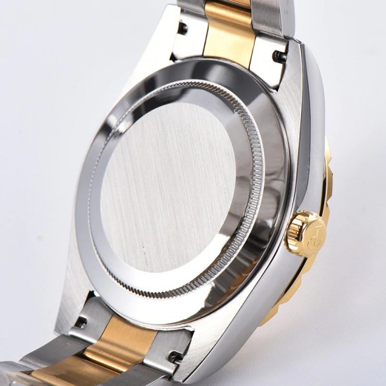 Parnis 39.5mm Gold Dial 2 Tone Gold Case Automatic Mechanical Mens Watch Silver Stainless Steel Bracelet