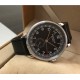 Parnis 42mm Black dial GMT Automatic Arab mark date window Men Watch leather strap 