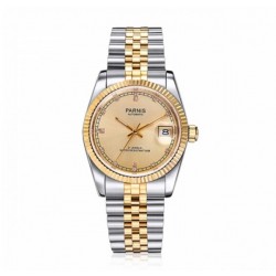 Parnis 35.5mm sapphire glass gold dial Miyota Automatical date men watch