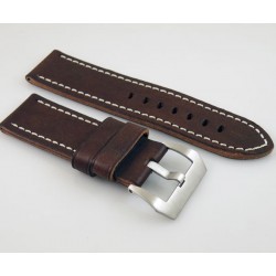 26mm Pre-V style Watch strap Sewn in buckle Bordeaux Semimat Calf Skin