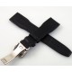 22mm black fabric Leather deployment buckle Strap fit parnis mens watch